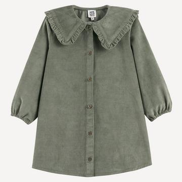 Gerade geschnittenes Kleid mit Claudine-Kragen