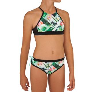 DECATHLON Bustier Surfing Bikini-Oberteil Baha 900 Shibo Mädchen Schwarz  
