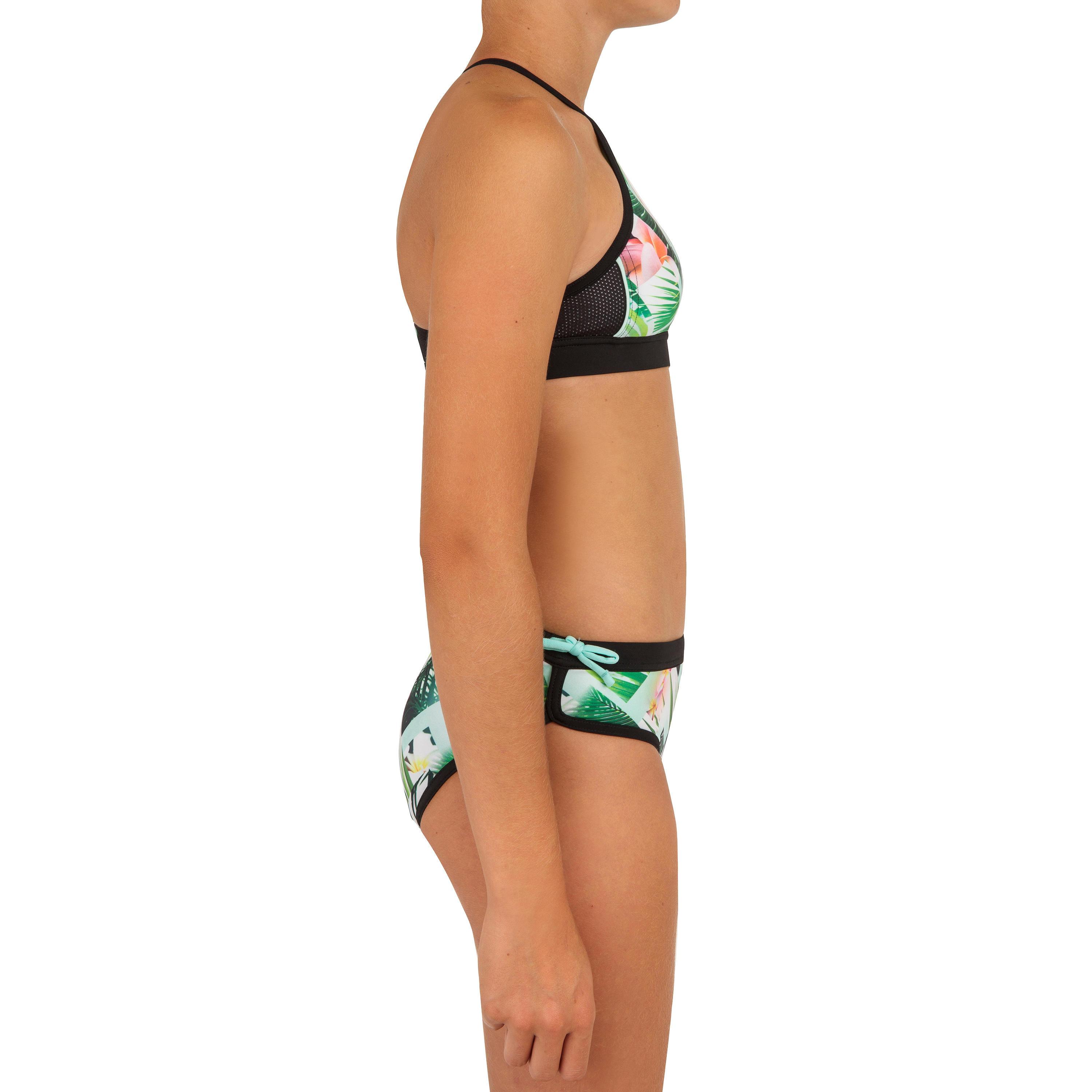 DECATHLON Bustier Surfing Bikini-Oberteil Baha 900 Shibo Mädchen Schwarz  