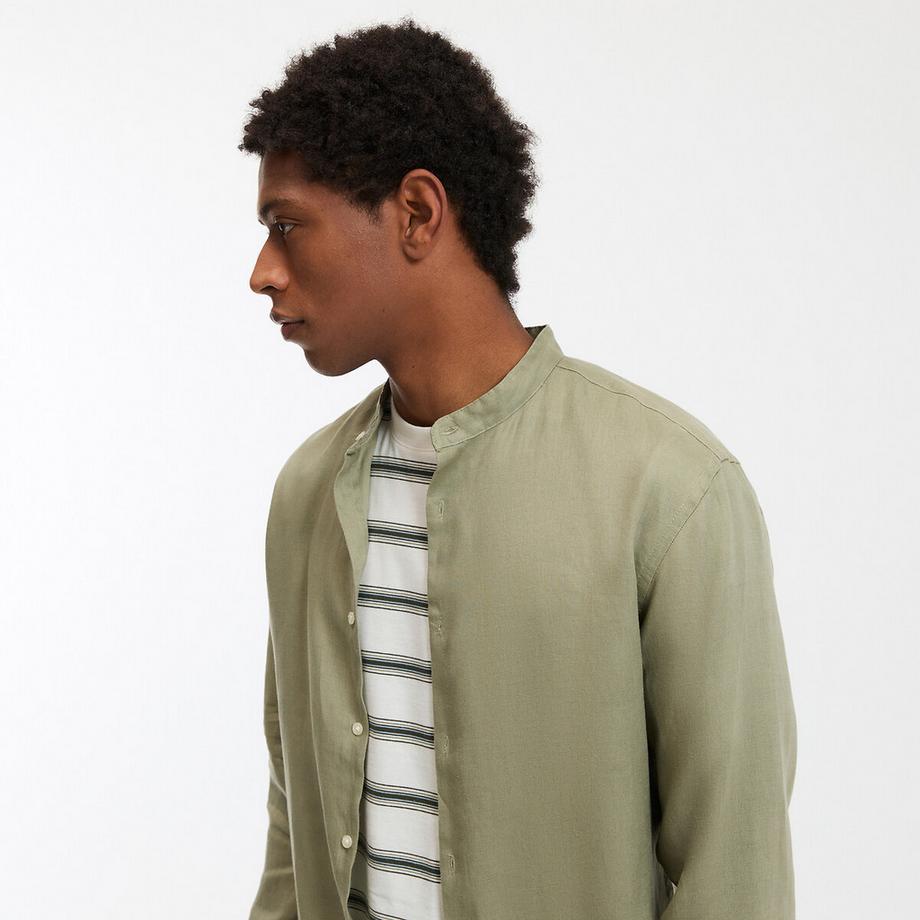 La Redoute Collections Signature Gerades Leinenhemd Stehkragen  