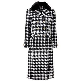 Joe Browns  Manteau Carreaux Pied-de-Poule Col Fausse Fourrure 