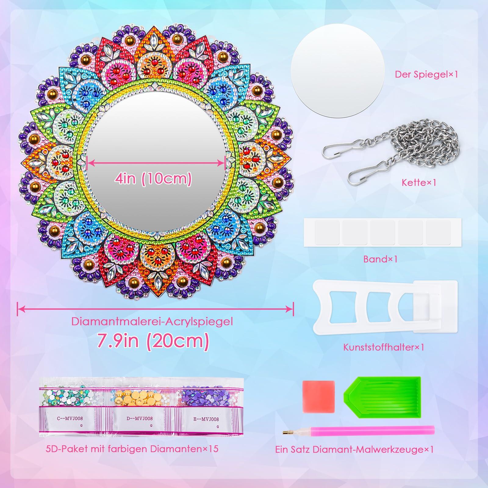 Activity-board  Craft Diamant Malerei Spiegel Craft Kit Kinder Mandala Kosmetikspiegel 