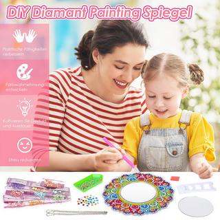 Activity-board  Craft Diamant Malerei Spiegel Craft Kit Kinder Mandala Kosmetikspiegel 