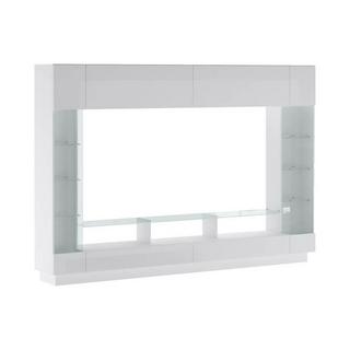 Vente-unique Parete TV con vani e LED Bianco laccato - BRIANO  