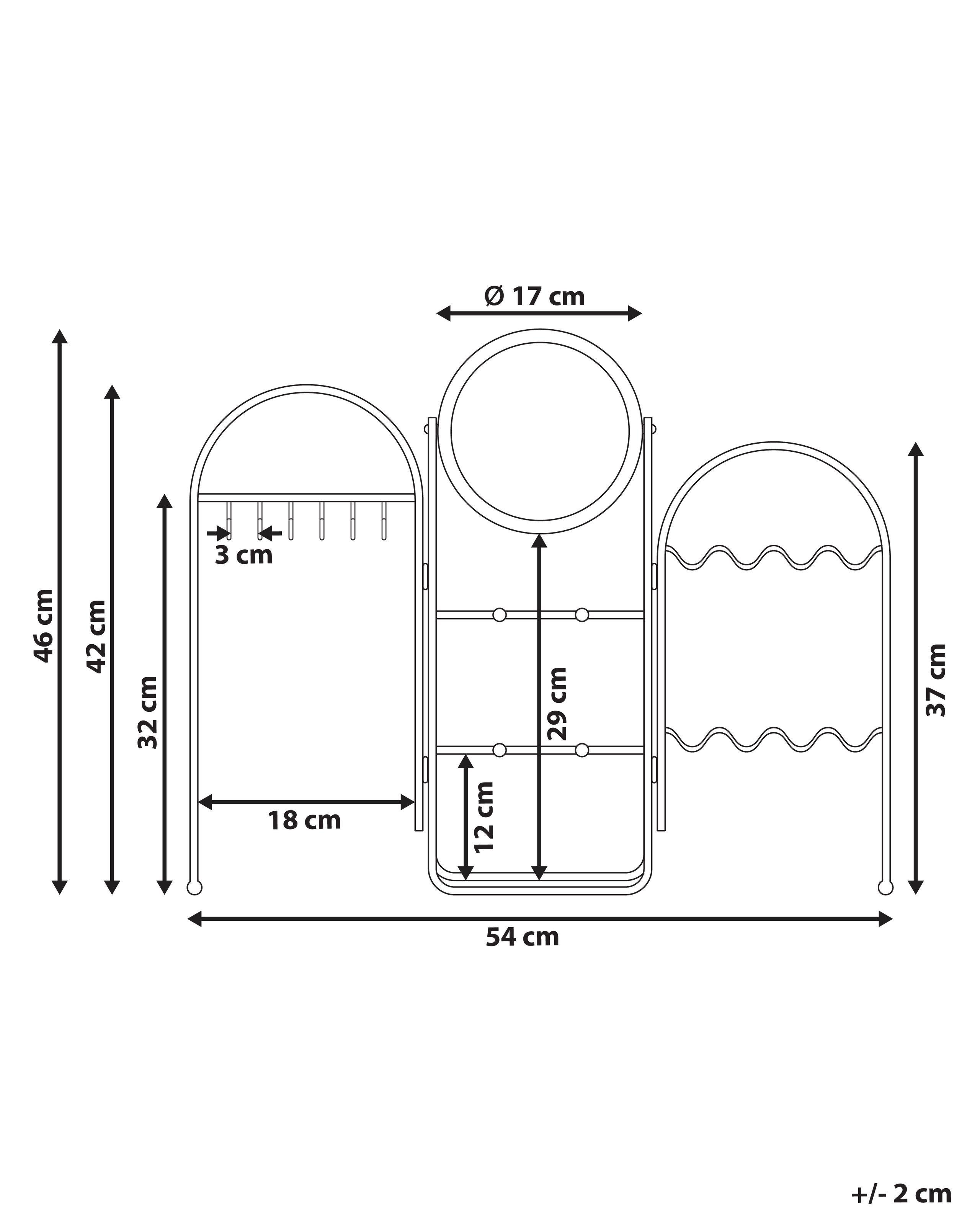 Beliani  Portagioie con specchio en Ferro Moderno PIROU 