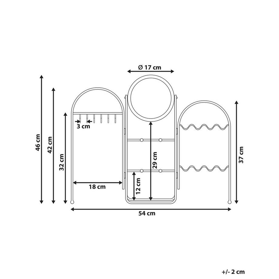 Beliani  Porte-bijoux avec miroir en Métal Moderne PIROU 