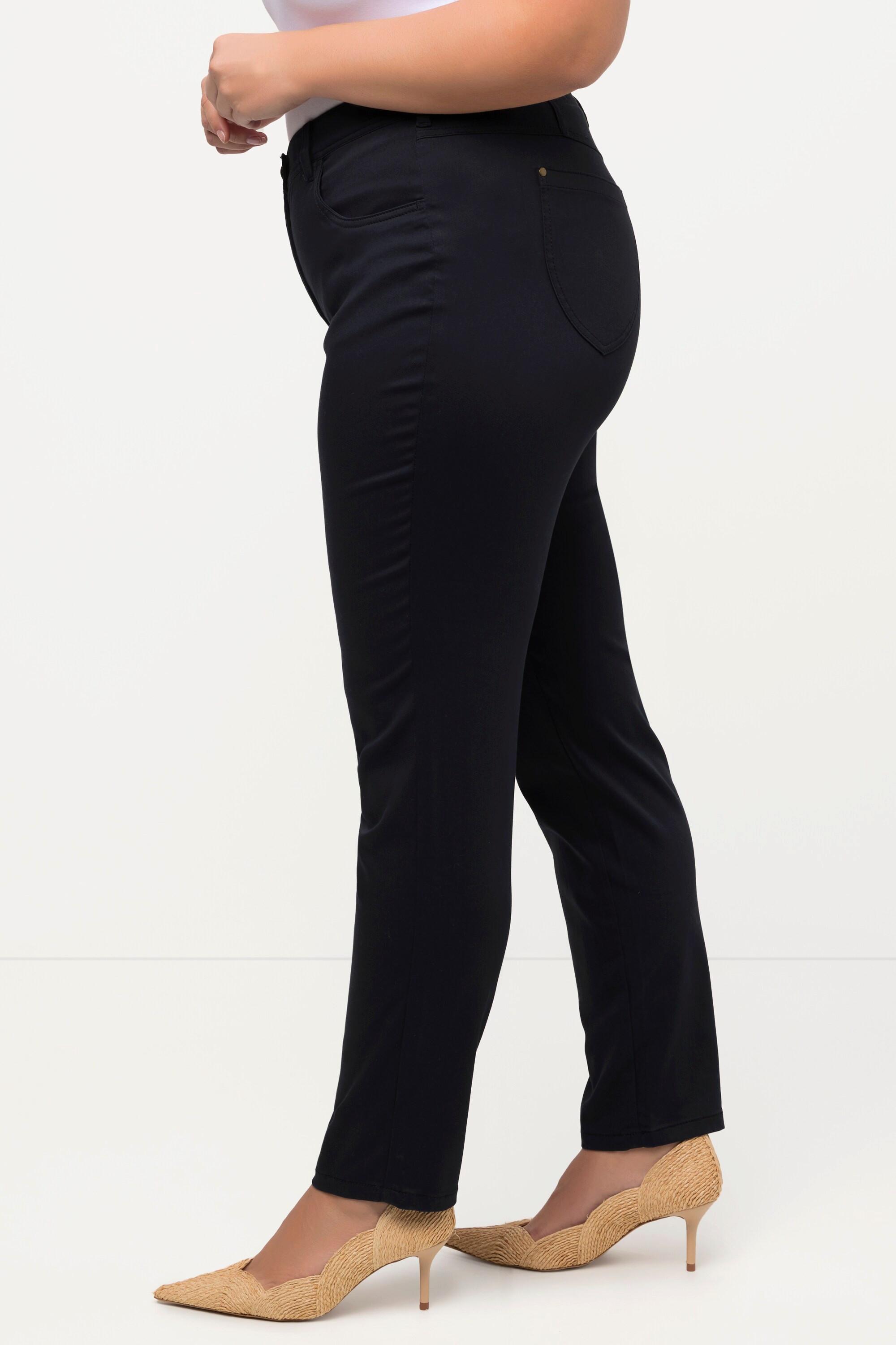 Ulla Popken  Pantalon Sophie à coupe 5 poches slim et broderie 