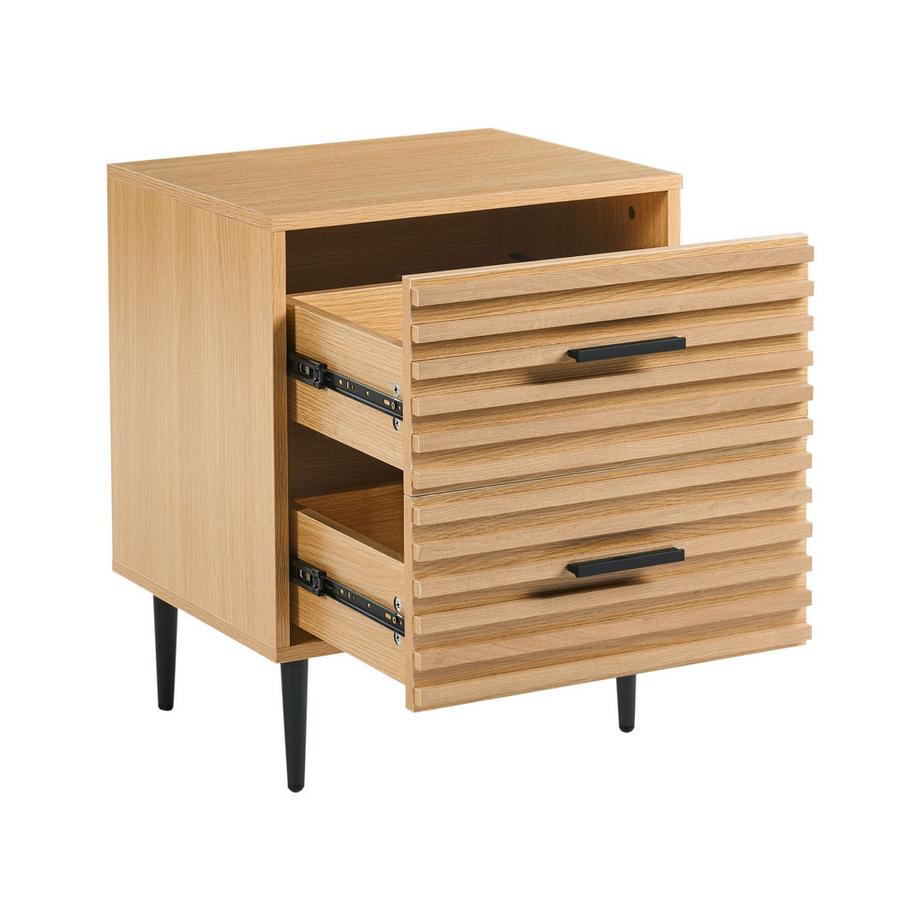 Beliani Comodino 2 cassetti en Fibra a media densità (MDF) Moderno KEITH  