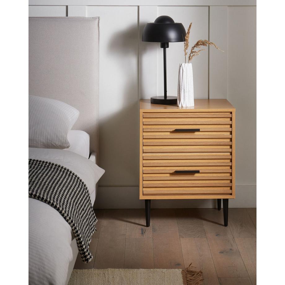 Beliani Comodino 2 cassetti en Fibra a media densità (MDF) Moderno KEITH  