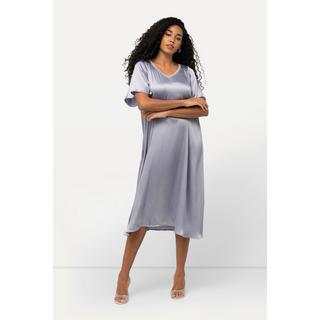 Ulla Popken Abito Perline Decorative Scollo a V Mezze Maniche  