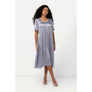 Ulla Popken Abito Perline Decorative Scollo a V Mezze Maniche  