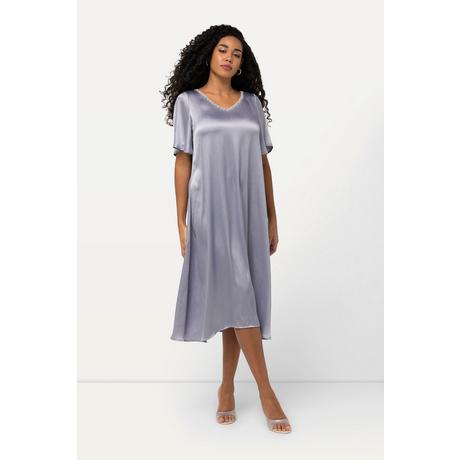 Ulla Popken Abito Perline Decorative Scollo a V Mezze Maniche  