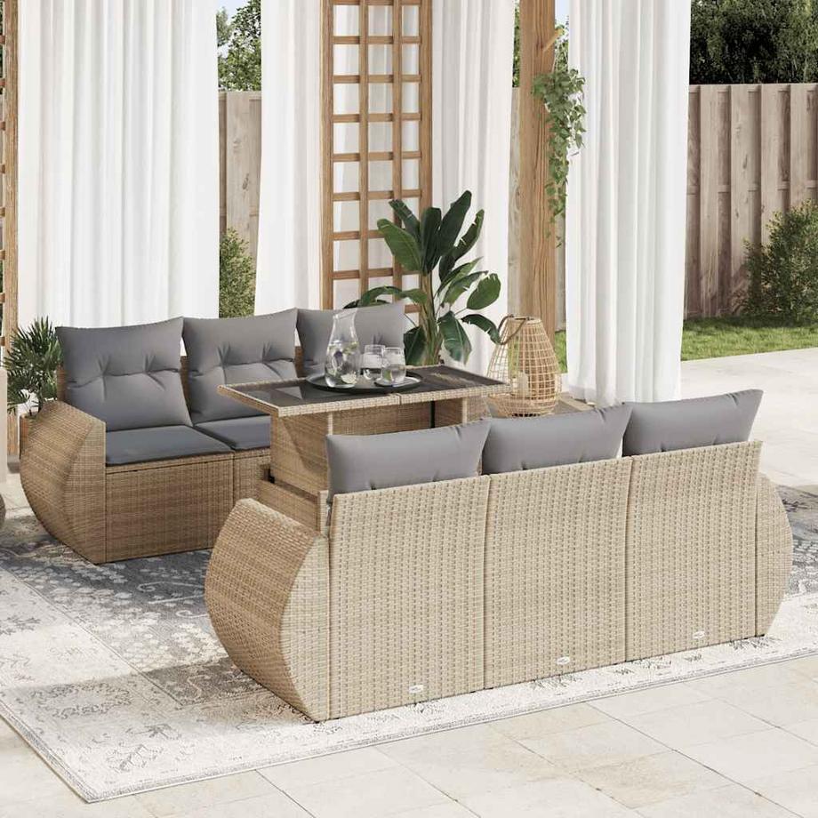 VidaXL set di divani da giardino Polirattan  
