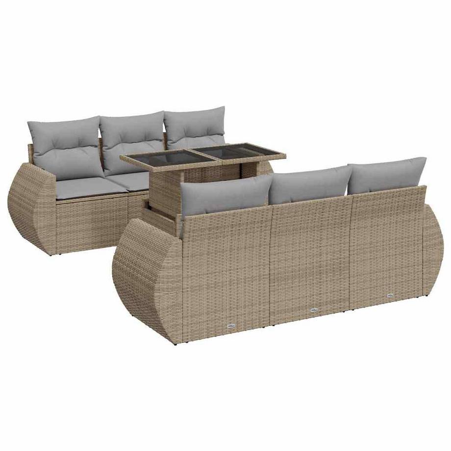 set di divani da giardino Polirattan