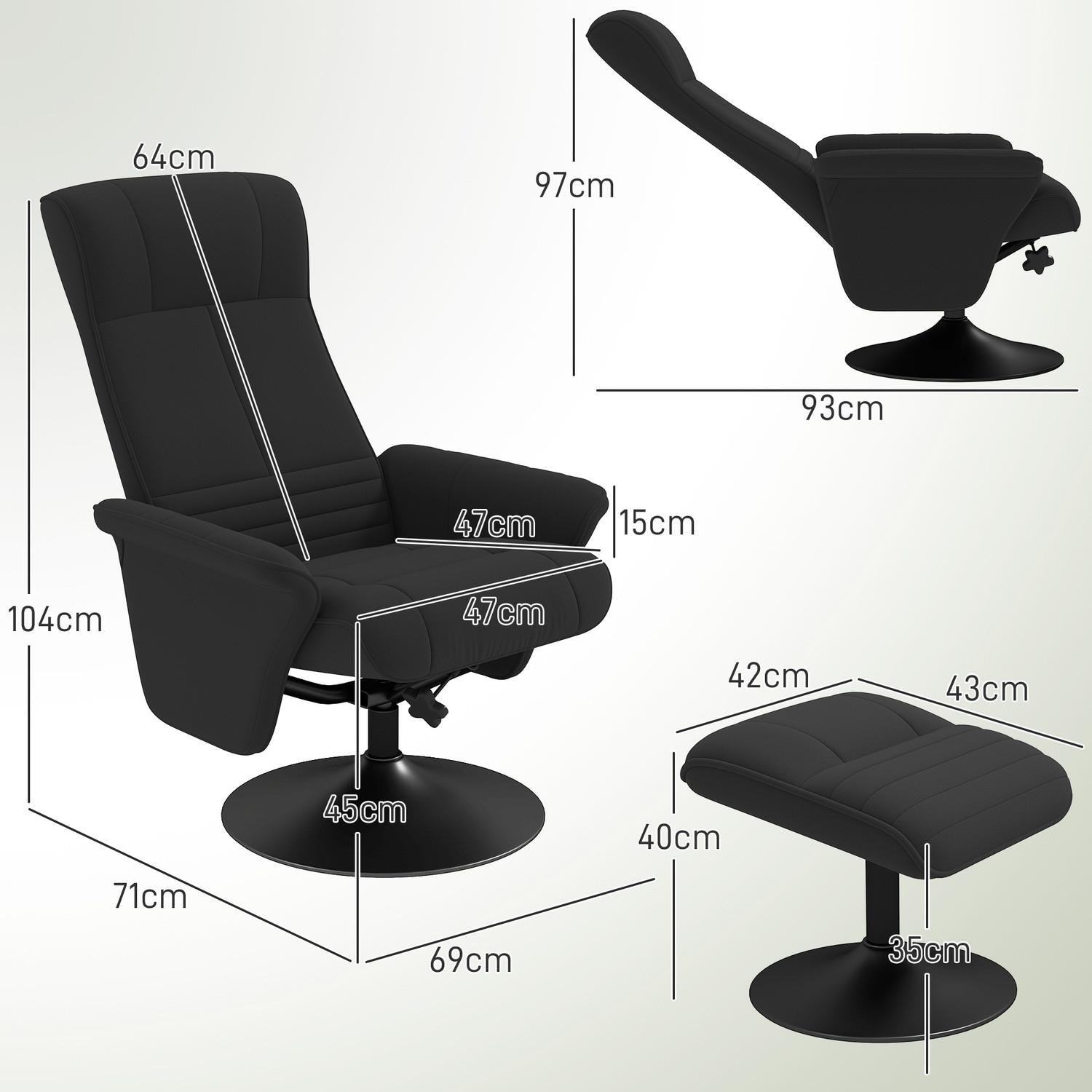 Northio Chaise de relaxation avec tabouret  