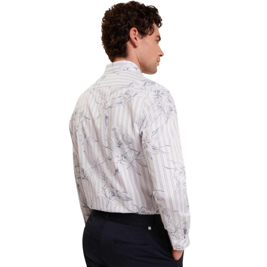 TED BAKER  Camicia Striscia Floreale Manica Lunga 