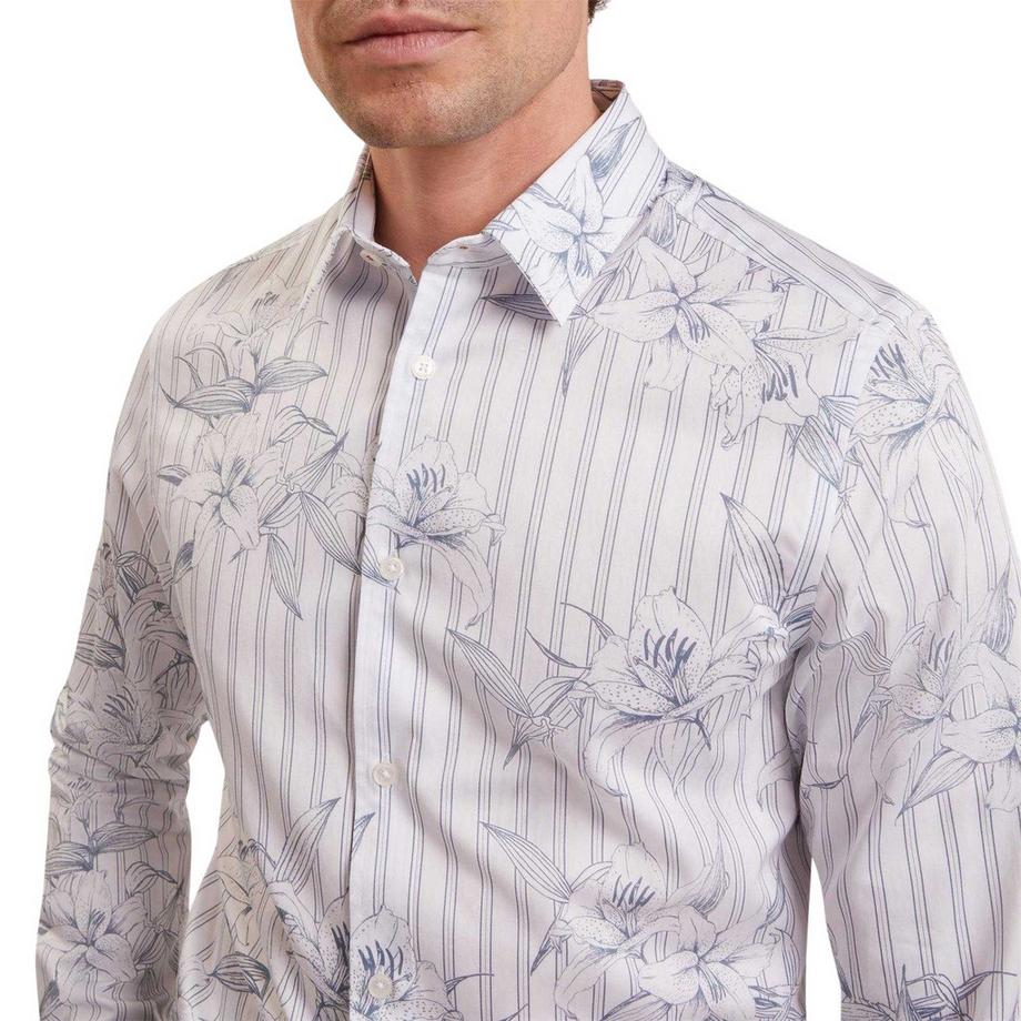TED BAKER  Camicia Striscia Floreale Manica Lunga 