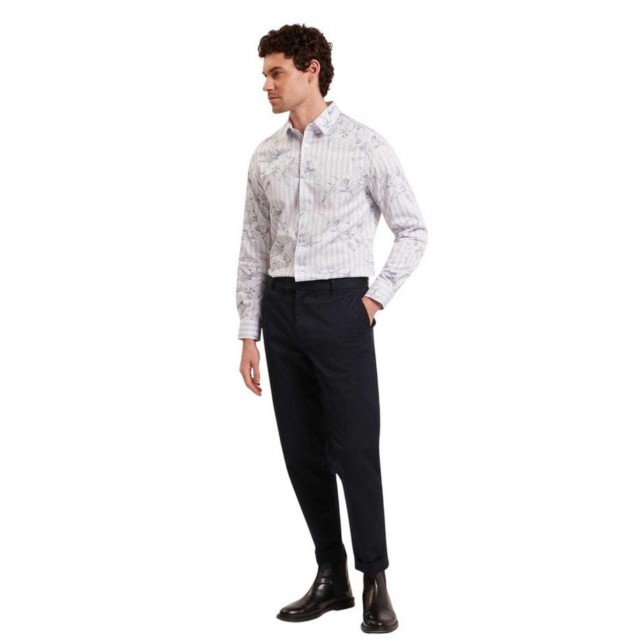 TED BAKER  Camicia Striscia Floreale Manica Lunga 