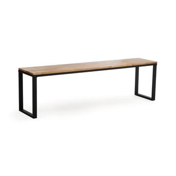 Banc chêne massif abouté vernis L160 cm