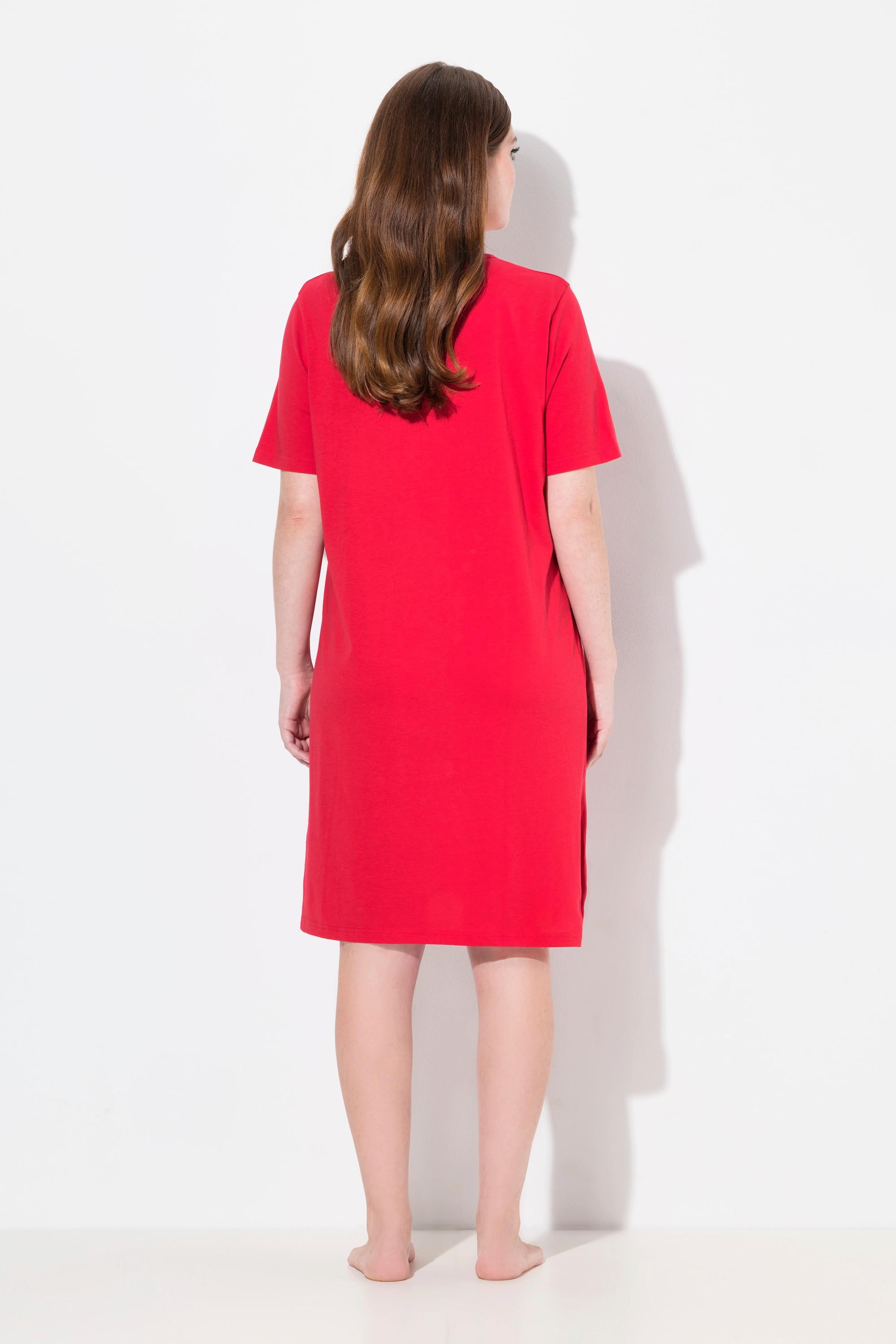 Ulla Popken T-shirt long motif cœurs col en V manches courtes  