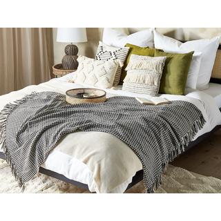 Beliani Kuscheldecke aus Baumwolle Boho DAMEK  