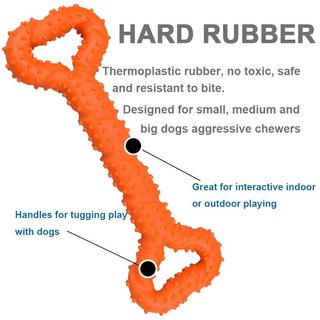 Alopini  Robustes Hundespielzeug in Form eines Kauknochens aus Hartgummi mit konvexem Design 