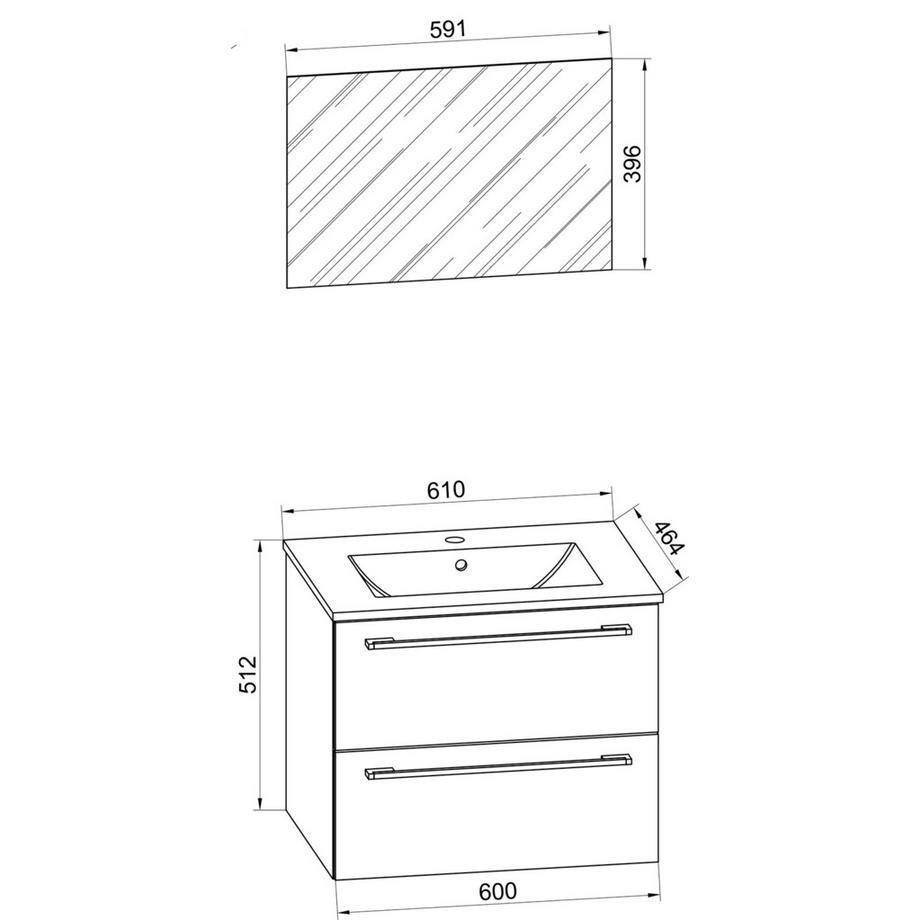 VCM 3-tlg. Badmöbel Set  