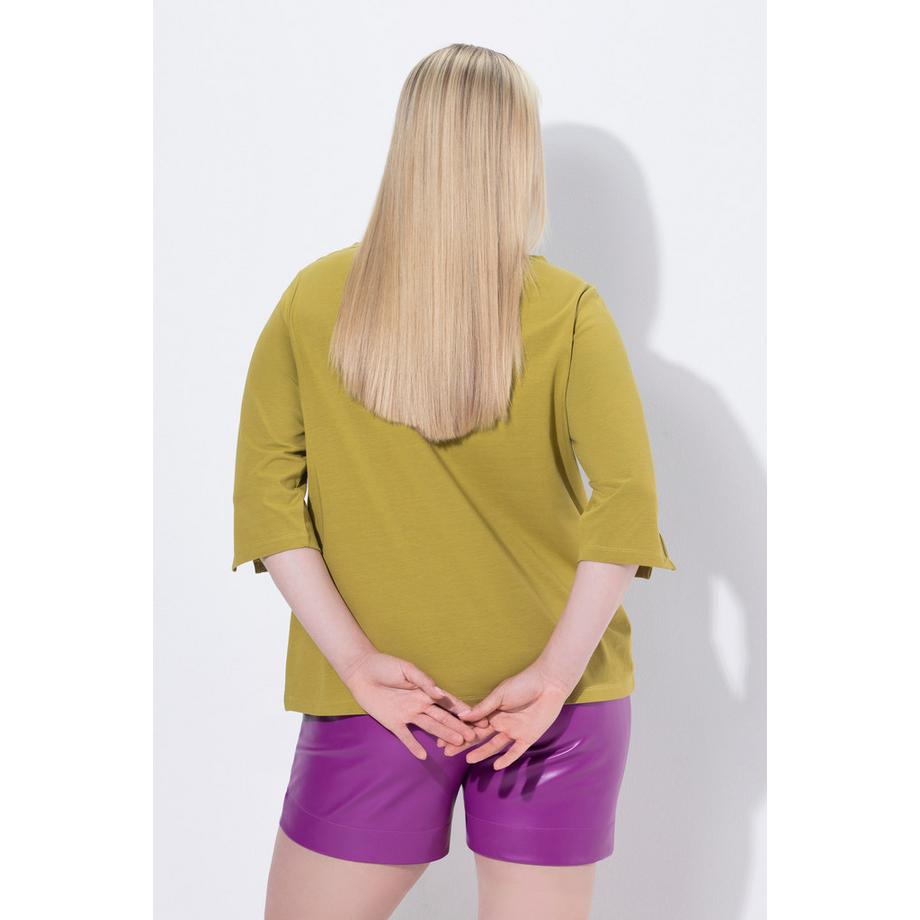 Ulla Popken T-shirt floral encolure bateau manches longues  