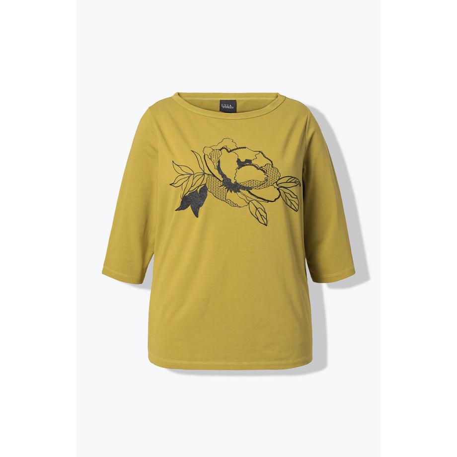 Ulla Popken T-shirt floral encolure bateau manches longues  