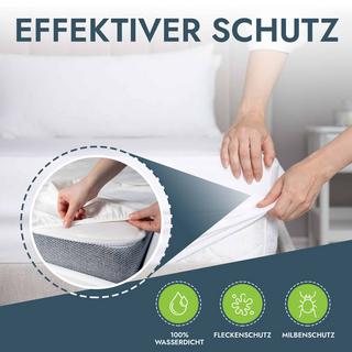 Mara Vital Wasserdichter Geräuschloser Atmungsaktiver Baumwoll Matratzenschoner mit Rundum-Gummi  