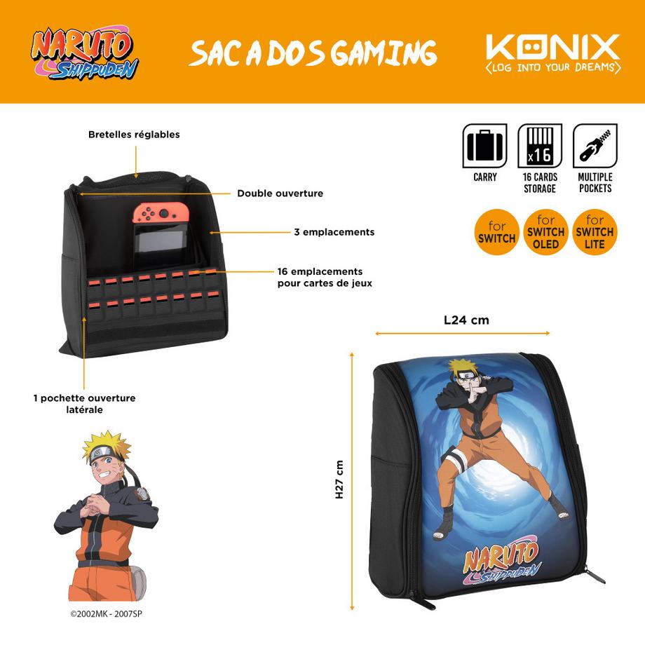 KONIX  Naruto Shippuden Zainetto (Backpack) Switch 26cm 