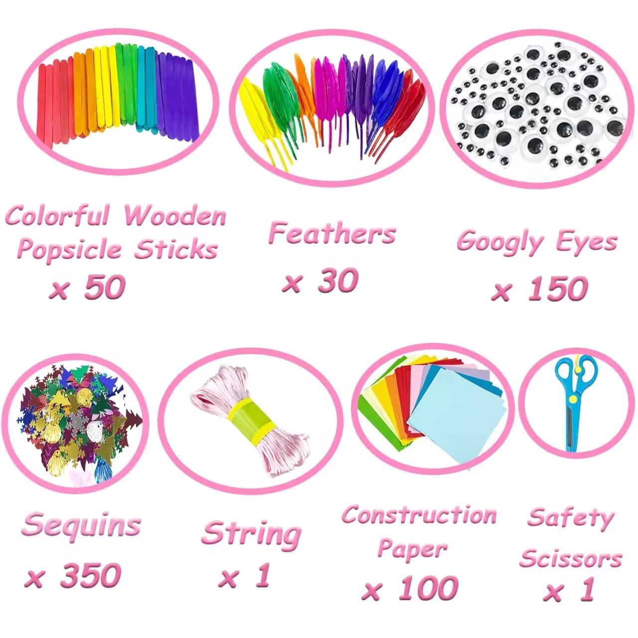 Activity-board  2000 pièces kit de bricolage enfants bricolage fournitures pour bricolage pipe cleaners googly eyes beads creative 