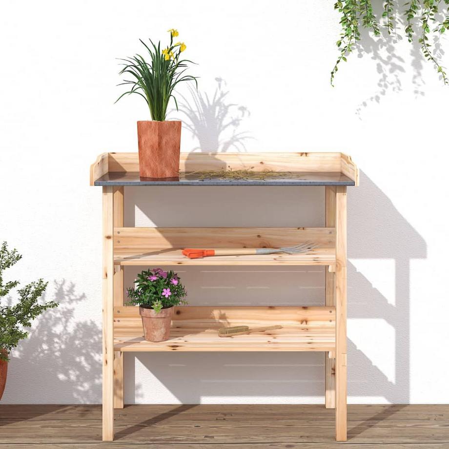 VidaXL Table à plantes bois  