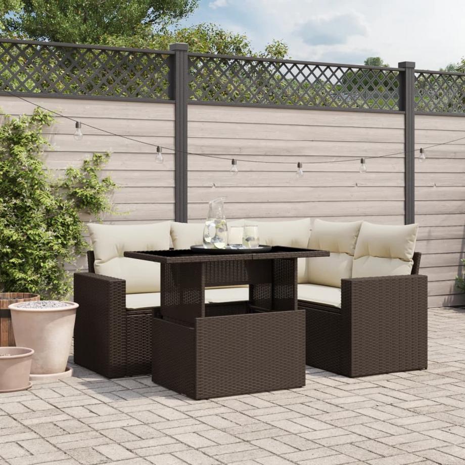 VidaXL set divano da giardino Polirattan  