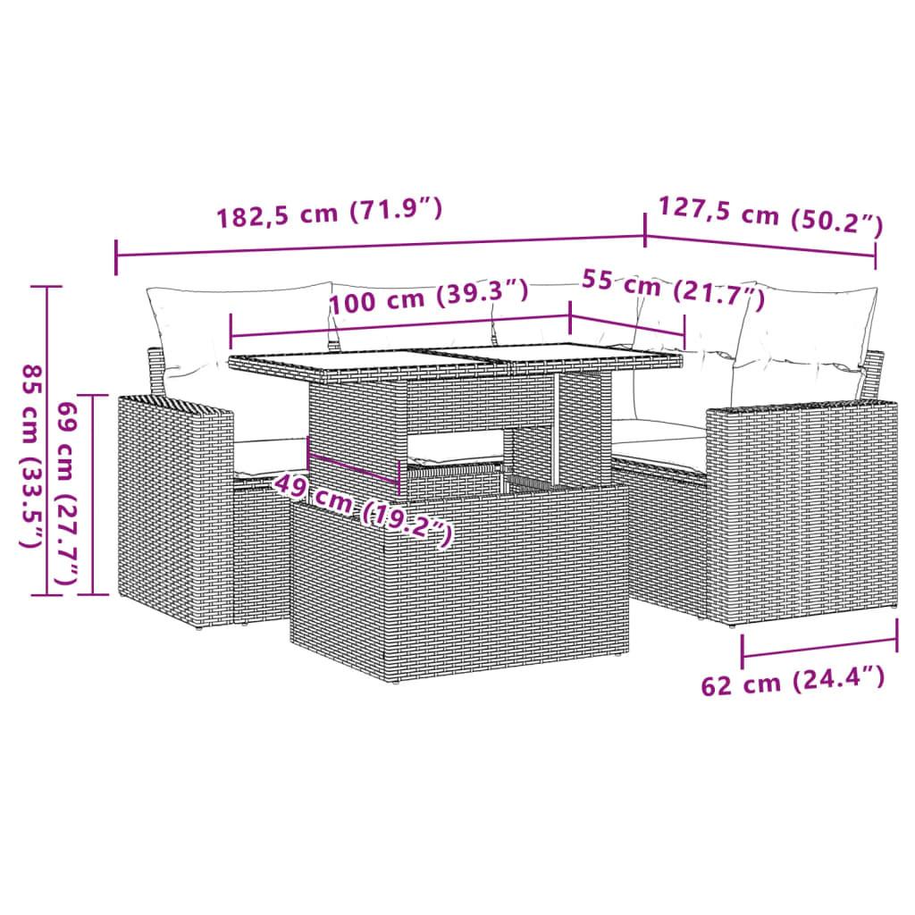 VidaXL Ensemble de canapés de jardin rotin synthétique  