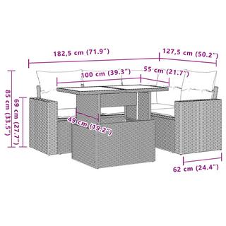 VidaXL Ensemble de canapés de jardin rotin synthétique  