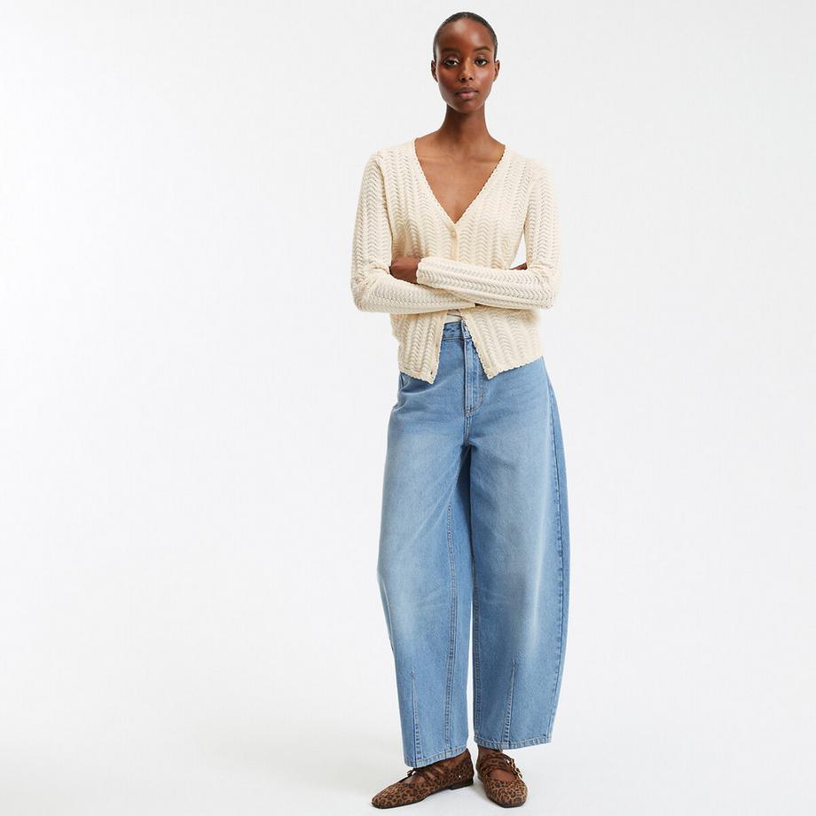 La Redoute Collections Feinstrick Pointelle V-Ausschnitt Cardigan  