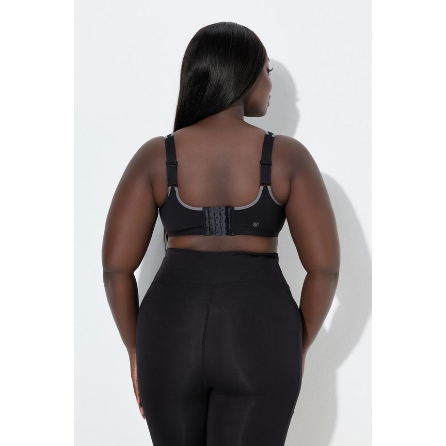 Ulla Popken Sport-BH ohne Bügel Mikrofaser Netz-Einsatz Cup C-D  