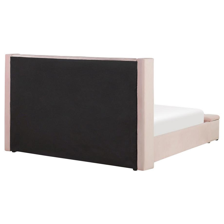 Beliani Lit à eau avec banquette de rangement en Velours  NOYERS  