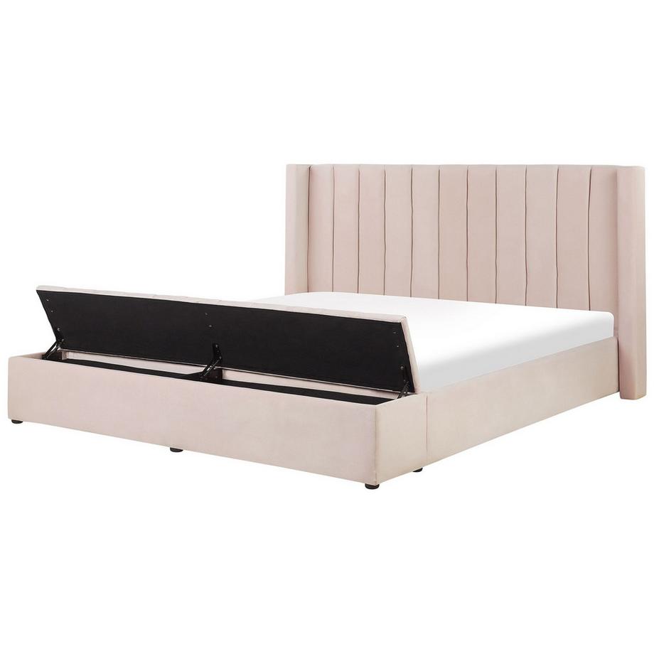 Lit à eau avec banquette de rangement en Velours  NOYERS