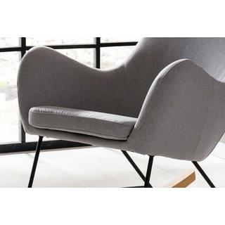 mutoni Rocking chair gris textile  