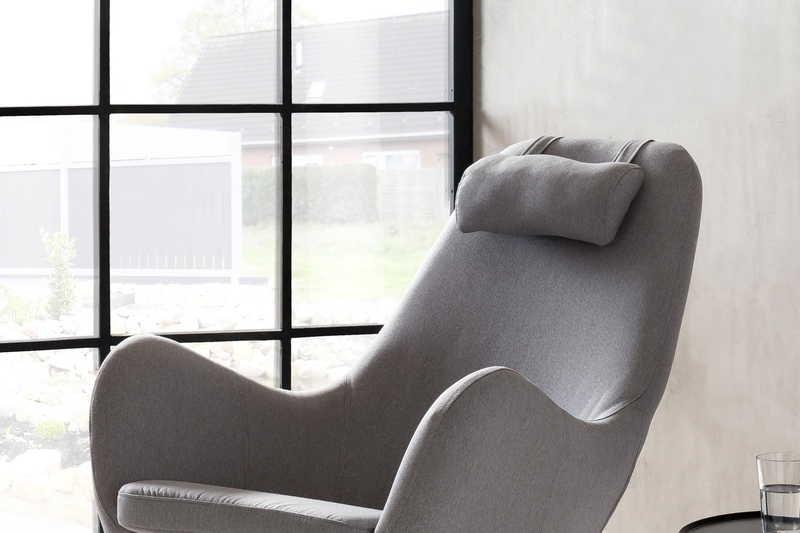 mutoni Rocking chair gris textile  