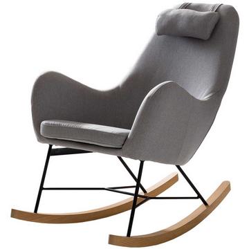 Fauteuil à bascule gris textile