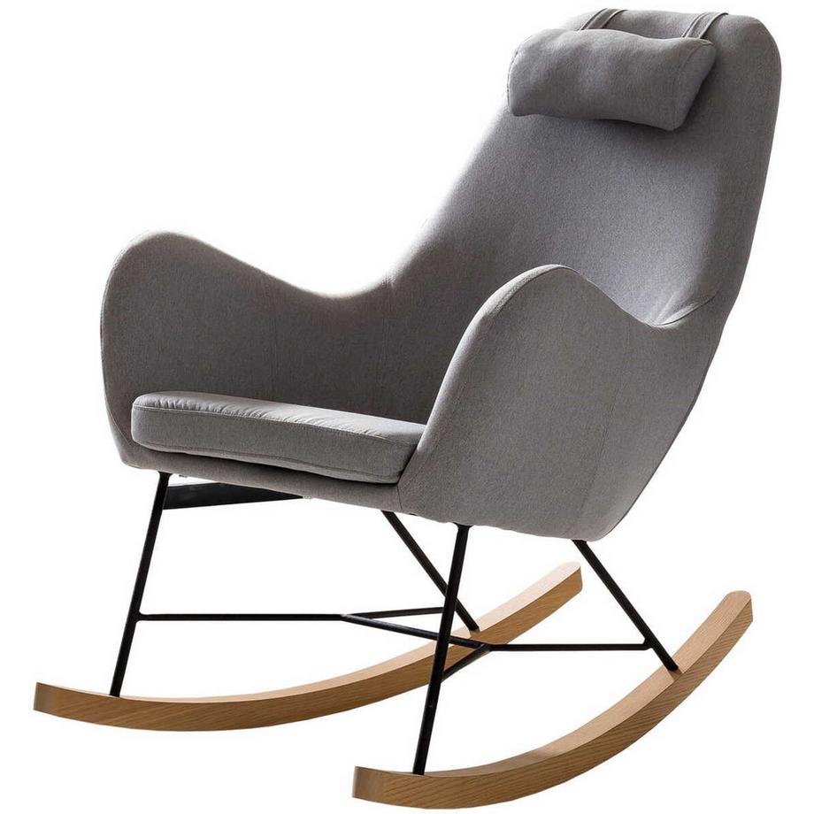 mutoni Fauteuil à bascule gris textile  