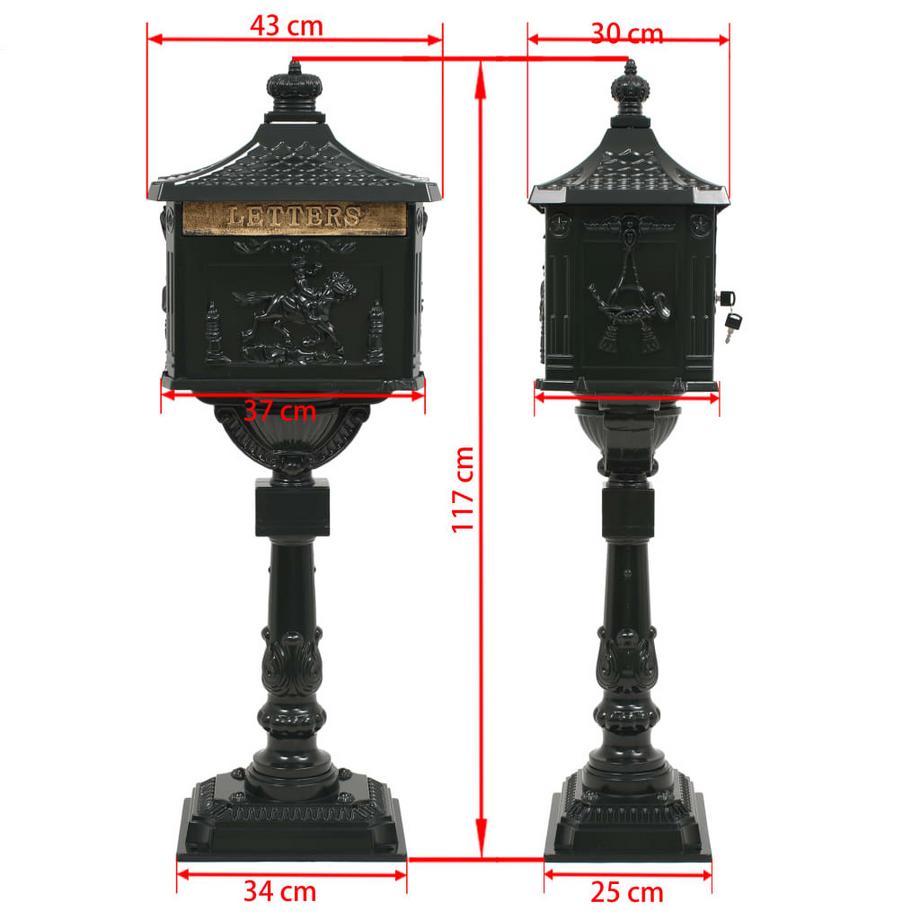 VidaXL  Boîte aux lettres sur pied aluminium 