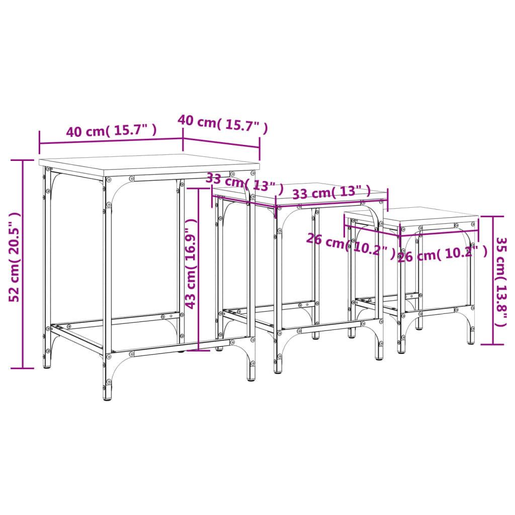 VidaXL Table basse gigogne bois d'ingénierie  