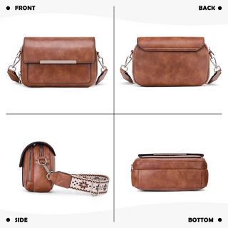 Only-bags.store Vegane Leder Crossbody Tasche mit verstellbarem abnehmbarem breitem Riemen  