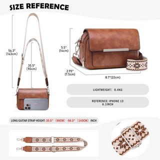 Only-bags.store Vegane Leder Crossbody Tasche mit verstellbarem abnehmbarem breitem Riemen  