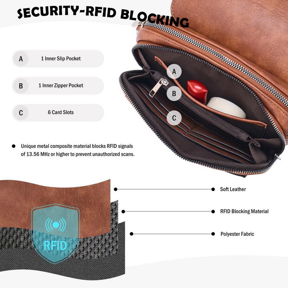 Only-bags.store Vegane Leder Crossbody Tasche mit verstellbarem abnehmbarem breitem Riemen  