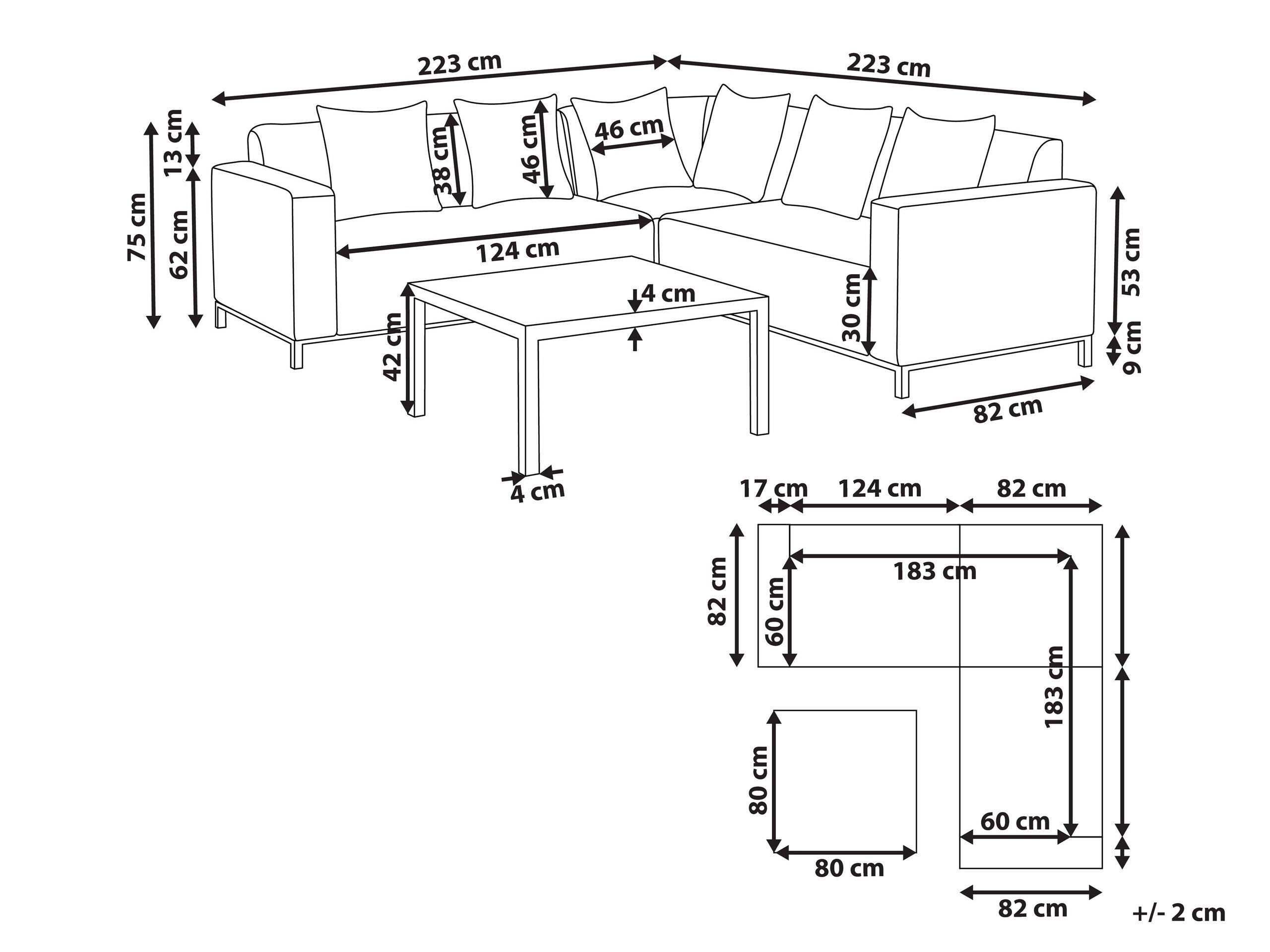 Beliani Ecksofa aus Polyester Boho BELIZE  